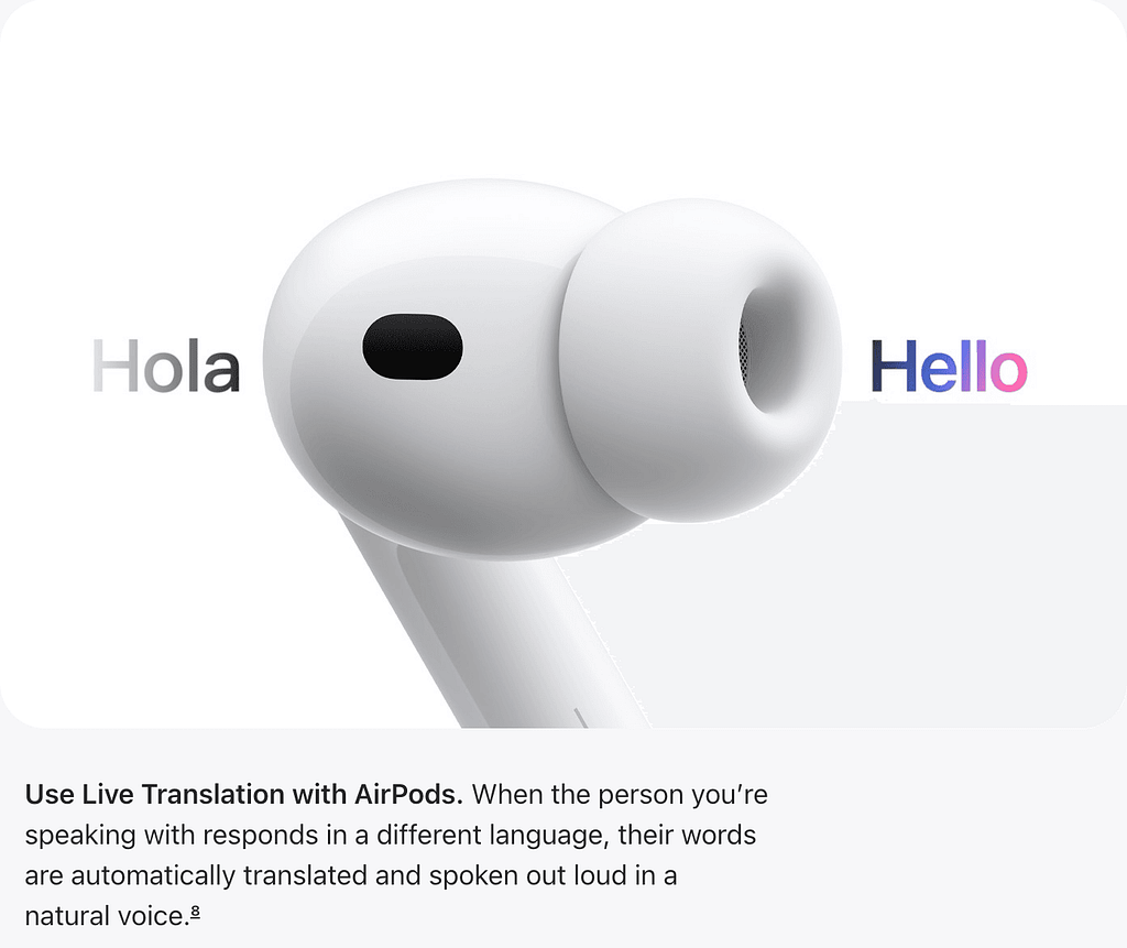 iOS 26: Airpods Live translate