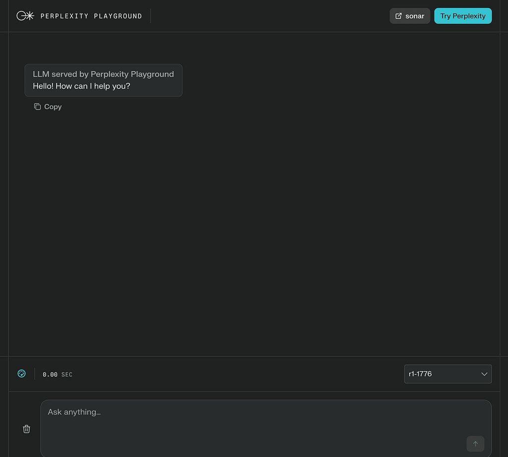 Perplexity labs UI