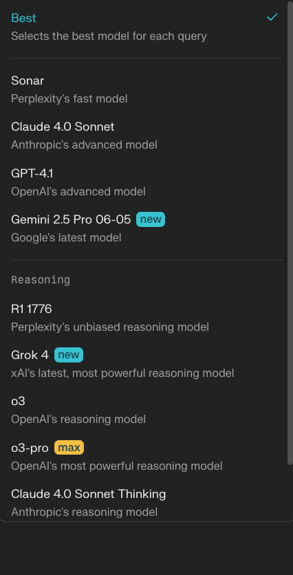 Different Models of Perplexity labs